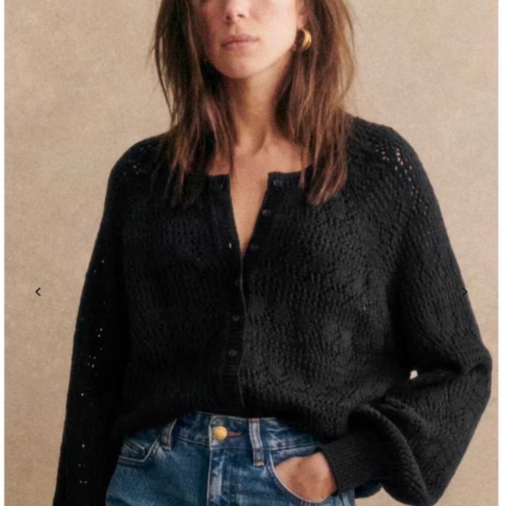 Sezane Capucine Cardigan - Black